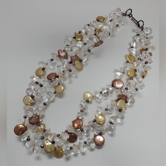 3 Standar Quartz Genuine Peral Necklace / Sterling Clasp Free Pearl Earrings - Picture 15 of 17